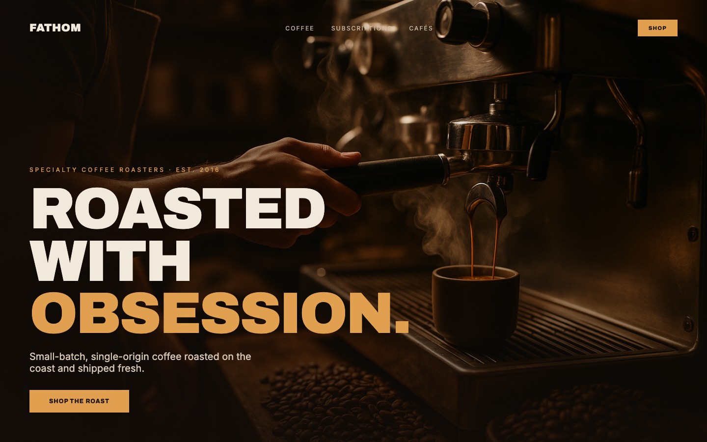 Coffee roaster website — example design